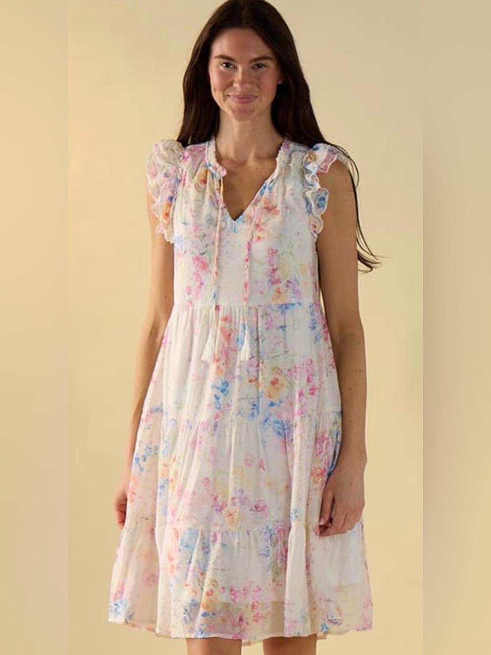 Lightweight Watercolor floral Midi Dress